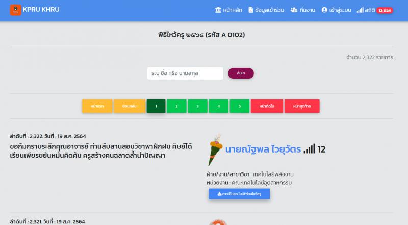 1. พิธีไหว้ครู ประจำปีการศึกษา 2564 ผ่านระบบออนไลน์